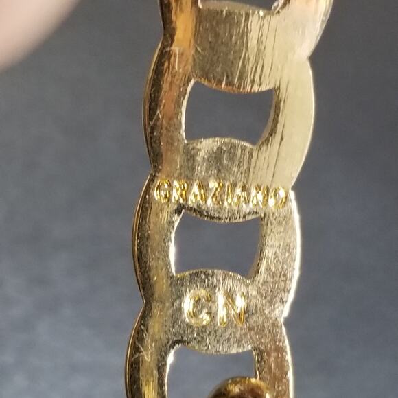 Graziano cn signed gold tone bracelet 1.1983 - Picture 4 of 9